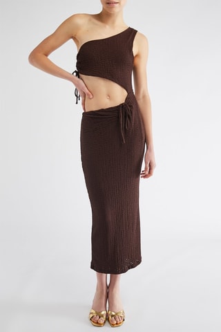 Robe asymétrique - Marron