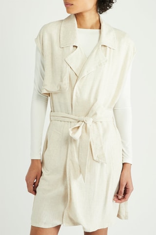 Gilet long sans manches - Beige