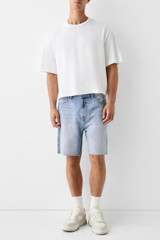 Short droit en jean - Bleu