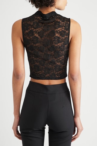 Top en dentelle - Noir