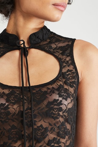 Top en dentelle - Noir