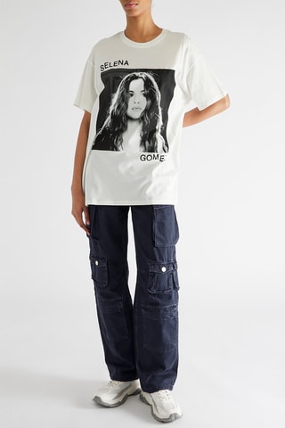 T-shirt oversize Selena Gomez - Blanc