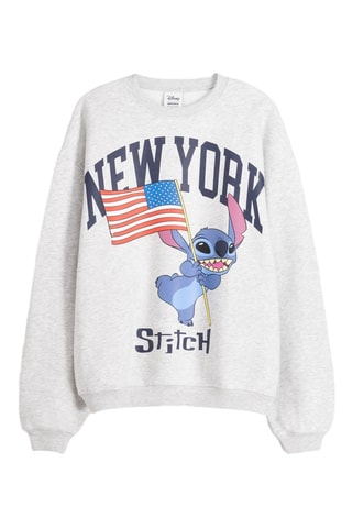 Sweat Stitch Lilo et Stitch Disney - Gris clair chiné