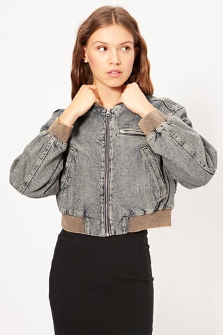Veste en jean - Gris chiné