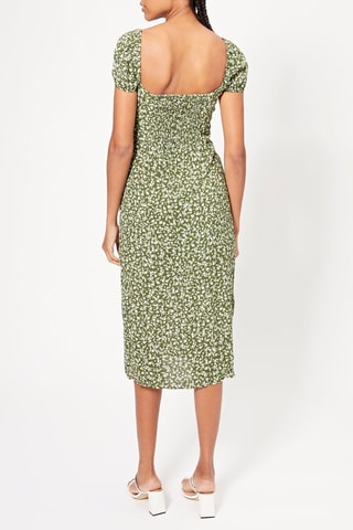 Robe midi - Vert et blanc
