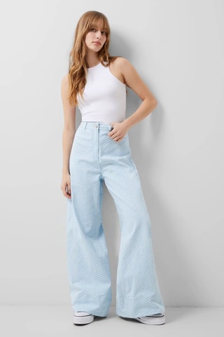 Calças wide legs Hadley - Azul-claro