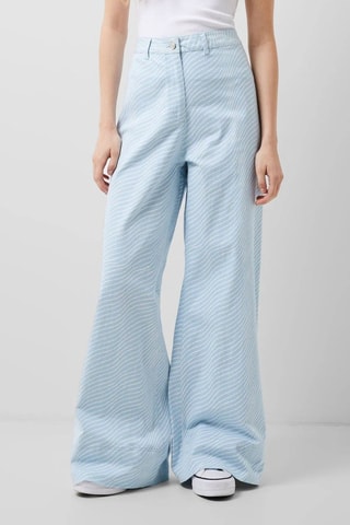 Calças wide legs Hadley - Azul-claro