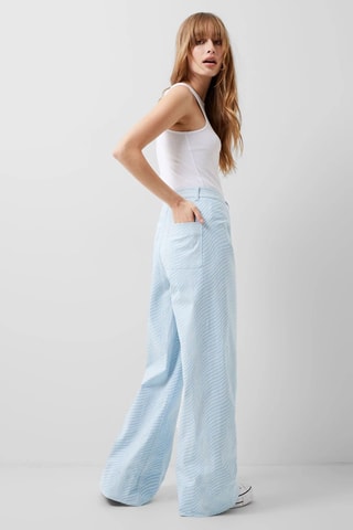 Calças wide legs Hadley - Azul-claro