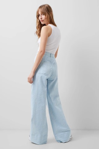 Calças wide legs Hadley - Azul-claro