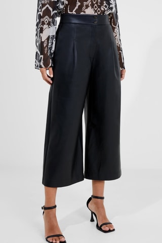 Calças wide legs 7/8 Crolenda - Preto
