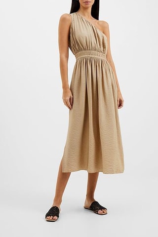 Vestidos midi assimétrico Faron - Bege