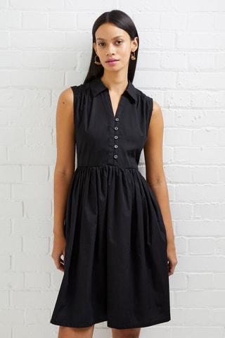 Vestido estilo patinadora Sleeveless - Preto