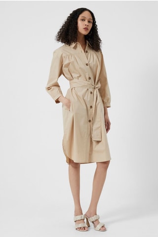 Vestido-camisa Poplin - Bege