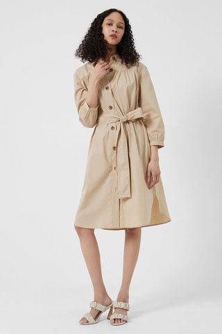 Vestido-camisa Poplin - Bege