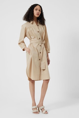 Vestido-camisa Poplin - Bege