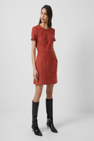 Vestido direito Patty - Vermelho-tijolo