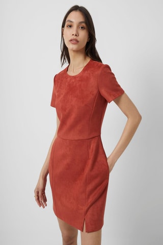 Vestido direito Patty - Vermelho-tijolo