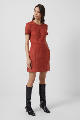 Vestido direito Patty - Vermelho-tijolo