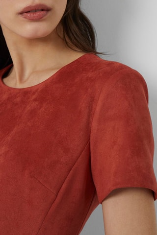 Vestido direito Patty - Vermelho-tijolo