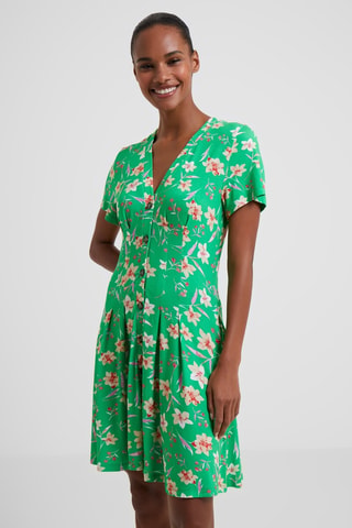Vestido estilo patinadora Camille - Verde