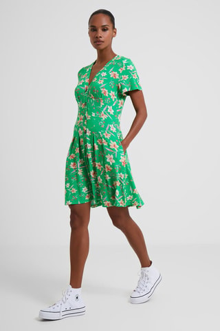 Vestido estilo patinadora Camille - Verde