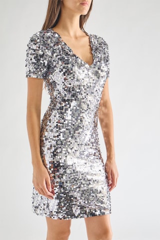 Vestido curto Snow - Prateado