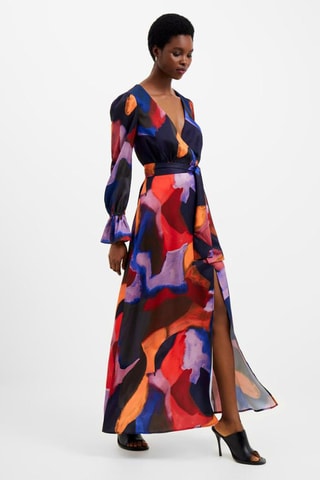 Vestido comprido Isadora - Azul-marinho
