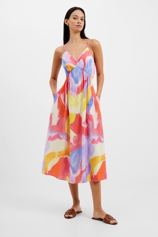 Vestido médio Isadora - Rosa e azul-celeste