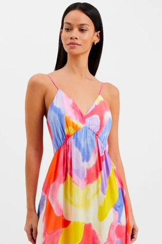 Vestido médio Isadora - Rosa e azul-celeste