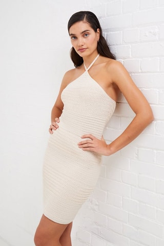 Vestido justo Nellis - Cru