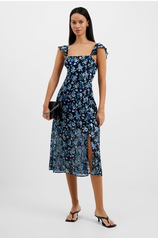Vestido médio Bette - Azul
