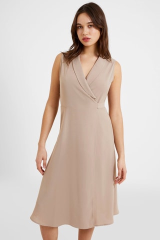 Vestido traçado Shawl - Bege