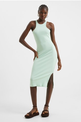 Vestido justo Racer - Verde-água