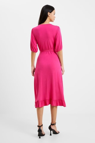 Vestido traçado Wrap - Fúcsia