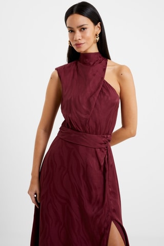Vestido médio Aba - Bordô