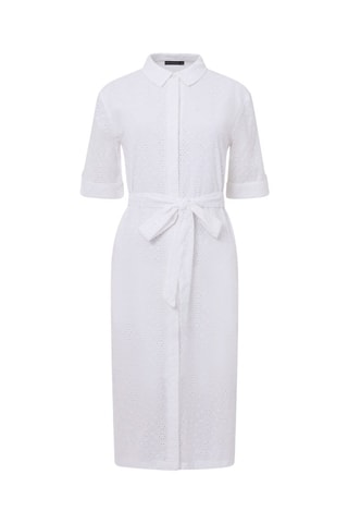 Vestido-camisa em bordado inglês Broderie - Branco