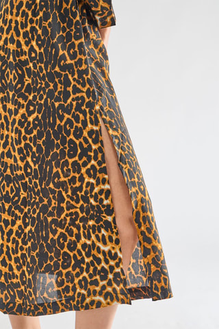 Vestido-camisa Leopard - Castanho