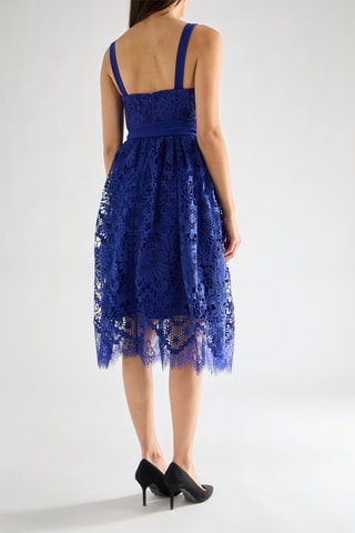 Vestido estilo patinadora em renda Elsa - Azul-real