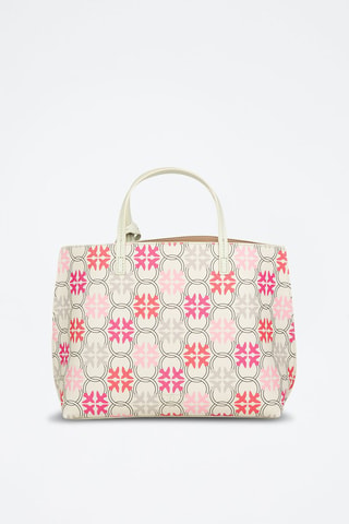Leren Handtas - Roze en Beige