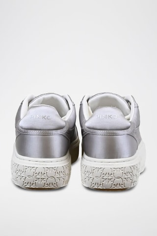 Leren Platform Gympen Yoko - Zilverkleurig