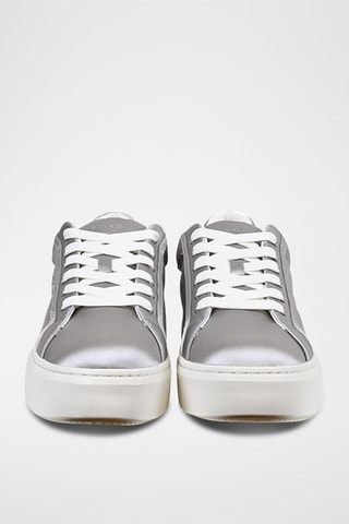 Leren Platform Gympen Yoko - Zilverkleurig