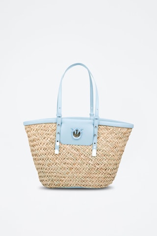 Leren Shopper - Blauw en Crèmekleurig