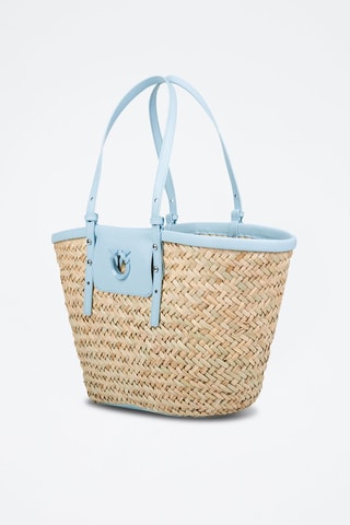 Leren Shopper - Blauw en Crèmekleurig