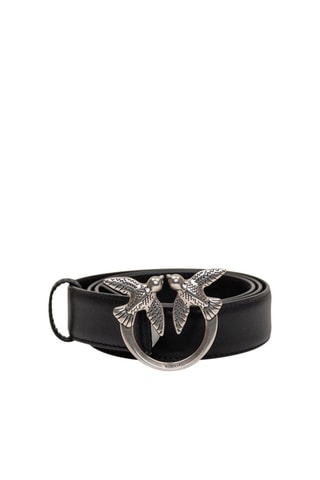 Leren Riem Love Berry Buckle - Zwart