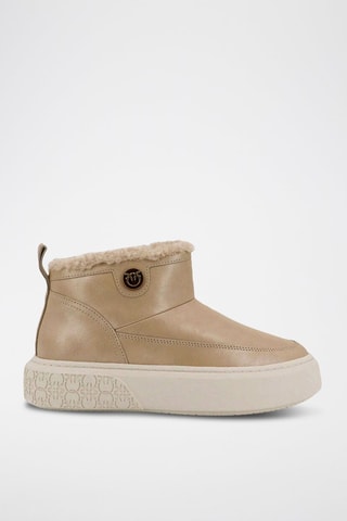 Gevoerde Leren Enkellaarzen Yoko 22 - Beige
