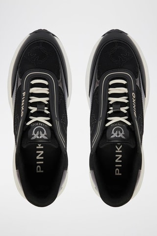 Kalfsleren Platform Sneakers - Zwart