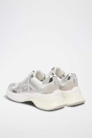 Leren Platform Sneakers - Zilverkleurig