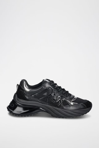 Leren Platform Sneakers - Zwart