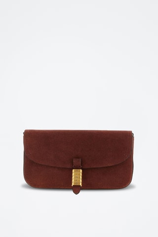 Nubuck Schoudertas - Bordeauxrood