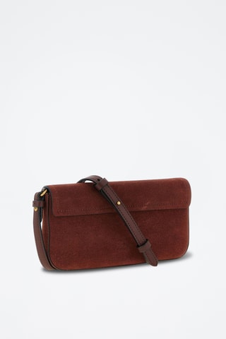 Nubuck Schoudertas - Bordeauxrood